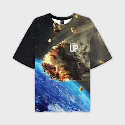 Мужская футболка оверсайз Комета, перед столкновением с Землёй!