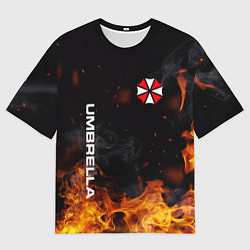 Мужская футболка оверсайз Umbrella Corporation Огонь