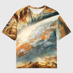 Мужская футболка оверсайз Песчаный Космос