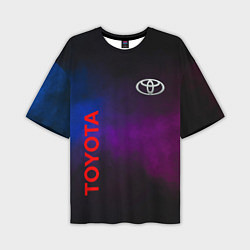 Мужская футболка оверсайз Toyota - неоновый дым