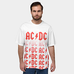Футболка оверсайз мужская Acdc Паттерн, цвет: 3D-принт — фото 2