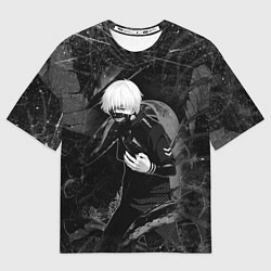 Футболка оверсайз мужская Токийский Гуль Канеки Кен ЧБ, цвет: 3D-принт