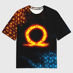 Футболка оверсайз мужская GOD OF WAR CRATOS FIRE SYMBOL RUNE, цвет: 3D-принт