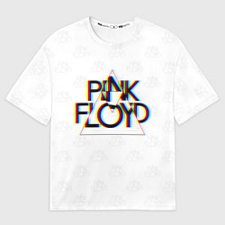 Футболка оверсайз мужская PINK FLOYD LOGO ПИНК ФЛОЙД ГЛИТЧ, цвет: 3D-принт