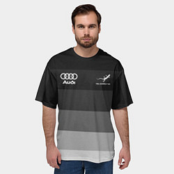 Футболка оверсайз мужская Audi, Ауди Серый градиент, цвет: 3D-принт — фото 2