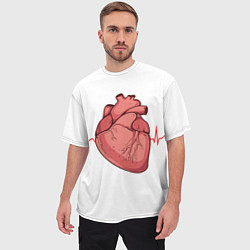 Футболка оверсайз мужская Анатомия сердца, цвет: 3D-принт — фото 2