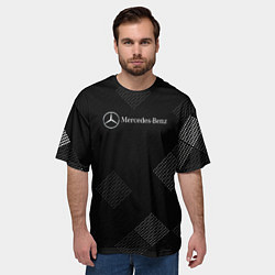 Футболка оверсайз мужская Mercedes-Benz - В клетку, цвет: 3D-принт — фото 2