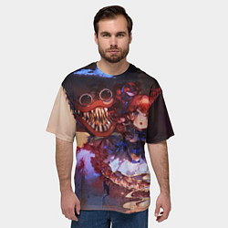 Футболка оверсайз мужская ХАГГИ ВАГГИ С куклой POPPY PLaytime Хаги Ваги hagg, цвет: 3D-принт — фото 2