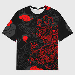 Мужская футболка оверсайз Дракон Китайский дракон