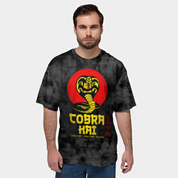 Футболка оверсайз мужская Кобра Кай Змея Иероглифы Сериал, цвет: 3D-принт — фото 2