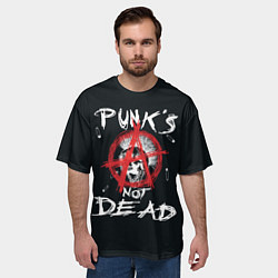 Футболка оверсайз мужская Punks Not Dead Анархия, цвет: 3D-принт — фото 2