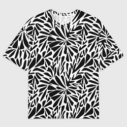 Футболка оверсайз мужская Черно белый абстрактный узор, цвет: 3D-принт