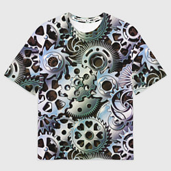 Мужская футболка оверсайз Стимпанк шестеренки Steampunk