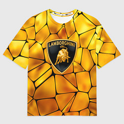 Футболка оверсайз мужская Lamborghini Gold плиты, цвет: 3D-принт
