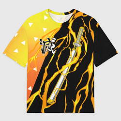 Футболка оверсайз мужская Kisatsutai - Zenitsu Agatsuma, цвет: 3D-принт