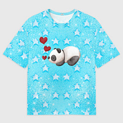 Футболка оверсайз мужская Сонная милая панда, цвет: 3D-принт