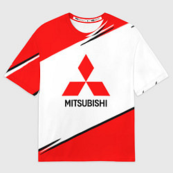Футболка оверсайз мужская Mitsubishi Logo Geometry, цвет: 3D-принт