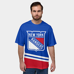 Футболка оверсайз мужская New York Rangers Нью Йорк Рейнджерс, цвет: 3D-принт — фото 2