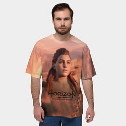 Футболка оверсайз мужская Aloy Horizon Forbidden Zero Dawn, цвет: 3D-принт — фото 2