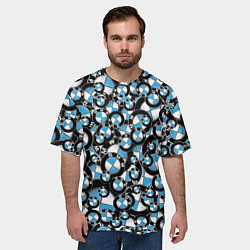 Футболка оверсайз мужская BMW PATTERN LOGO, цвет: 3D-принт — фото 2