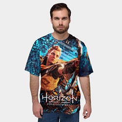 Футболка оверсайз мужская Horizon Forbidden West - Элой арт, цвет: 3D-принт — фото 2