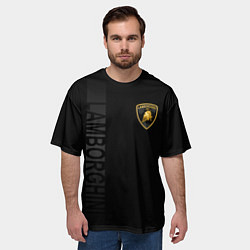Футболка оверсайз мужская Lamborghini боковая полоса, цвет: 3D-принт — фото 2