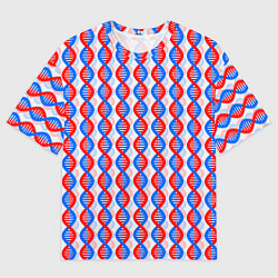 Мужская футболка оверсайз Спирали ДНК