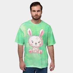 Футболка оверсайз мужская Милый маленький зайчик, цвет: 3D-принт — фото 2