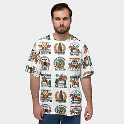 Футболка оверсайз мужская Конный спорт Паттерн, цвет: 3D-принт — фото 2