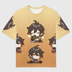 Футболка оверсайз мужская Zhongli Chibi Genshin, цвет: 3D-принт