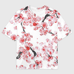 Мужская футболка оверсайз Ранняя сакура