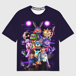 Мужская футболка оверсайз Five Nights at Freddys: Security Breach персонажи