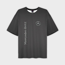 Футболка оверсайз мужская Mercedes карбоновые полосы, цвет: 3D-принт