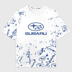 Футболка оверсайз мужская Subaru брызги, цвет: 3D-принт