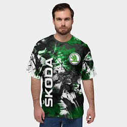 Футболка оверсайз мужская Skoda Sport Style Шкода, цвет: 3D-принт — фото 2