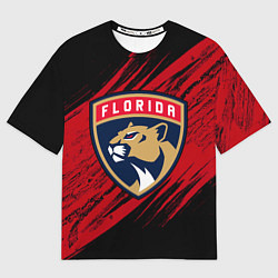 Футболка оверсайз мужская Florida Panthers, Флорида Пантерз, NHL, цвет: 3D-принт
