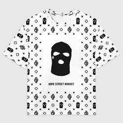 Футболка оверсайз мужская Узор White Ski Mask Dope Street Market, цвет: 3D-принт