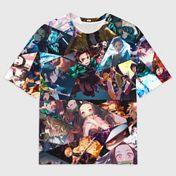 Мужская футболка оверсайз Kimetsu no aiba Все персонажи