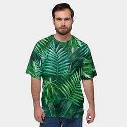 Футболка оверсайз мужская Tropical plants pattern, цвет: 3D-принт — фото 2
