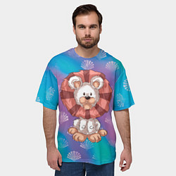 Футболка оверсайз мужская Маленький львенок, цвет: 3D-принт — фото 2
