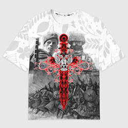 Футболка оверсайз мужская Меч-герб 2022, цвет: 3D-принт
