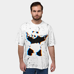 Футболка оверсайз мужская Banksy Panda with guns Бэнкси, цвет: 3D-принт — фото 2
