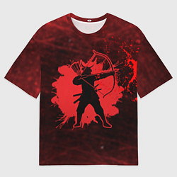 Футболка оверсайз мужская Лучник Самурай Кровавый Bloody Samurai, цвет: 3D-принт