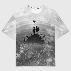 Футболка оверсайз мужская Бэнкси Дети Любовь Banksy, цвет: 3D-принт