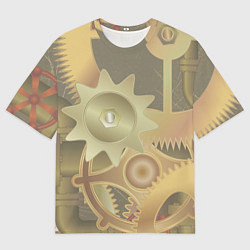 Футболка оверсайз мужская Механизмы паровой машины, цвет: 3D-принт