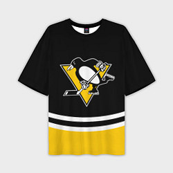 Футболка оверсайз мужская Pittsburgh Penguins Питтсбург Пингвинз, цвет: 3D-принт