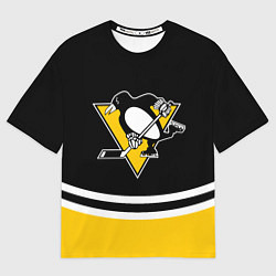 Мужская футболка оверсайз Pittsburgh Penguins Питтсбург Пингвинз