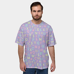 Футболка оверсайз мужская Разноцветные буквы, цвет: 3D-принт — фото 2