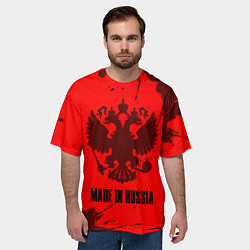 Футболка оверсайз мужская RUSSIA - ГЕРБ Made In Russia Брызги, цвет: 3D-принт — фото 2