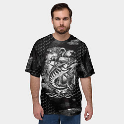Футболка оверсайз мужская Рыба и якорь, цвет: 3D-принт — фото 2